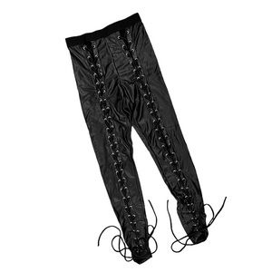 Dolls Kill Current Mood Vegan Leather Lace Up Leggings Size Small